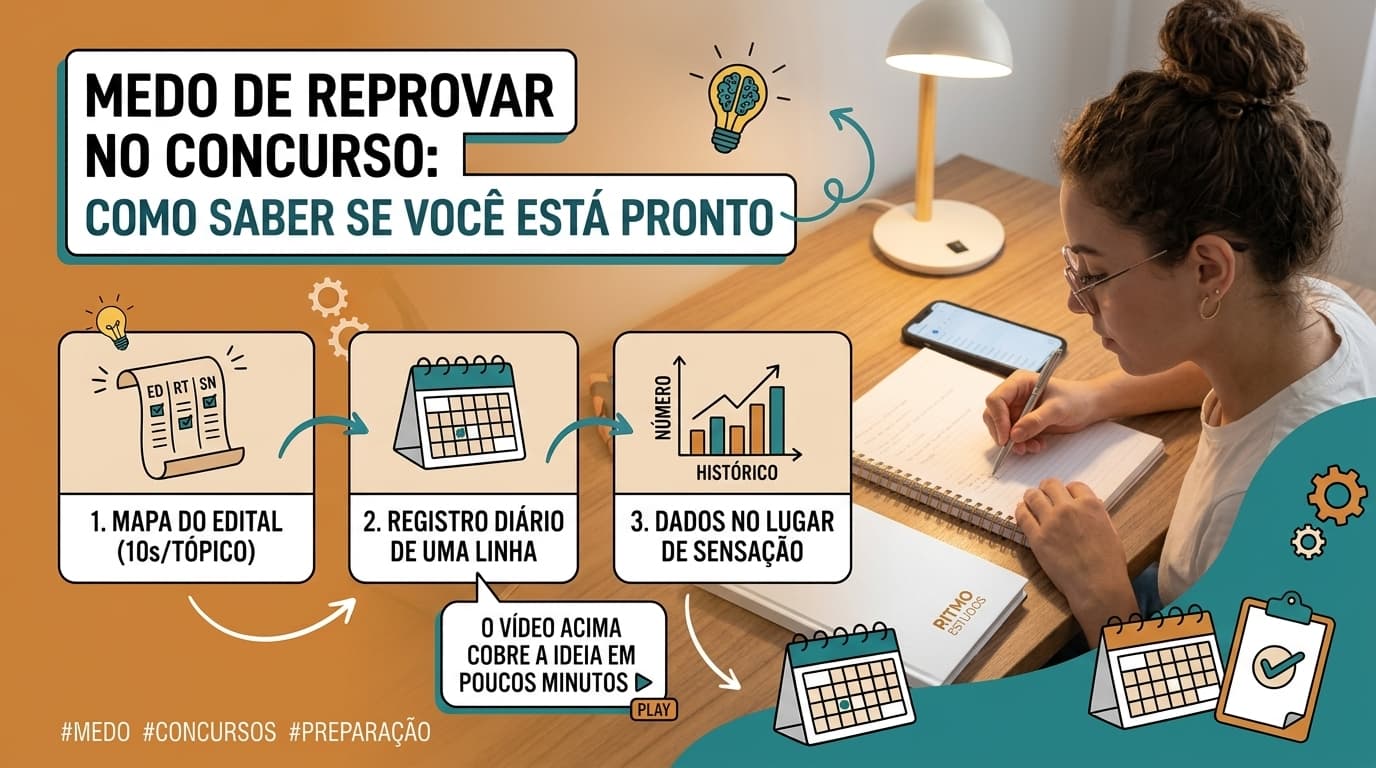 Folha de papel dividida em três colunas escritas à mão, domino, sei pela metade e nunca vi, ao lado de um edital impresso e uma caneta