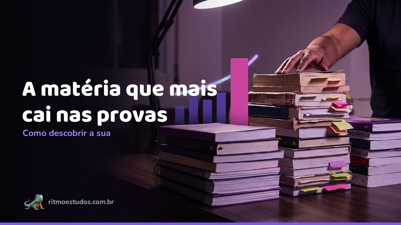 Capa do artigo: a disciplina que mais cai em concursos, pilhas de livros de estudo com uma mais alta que as outras